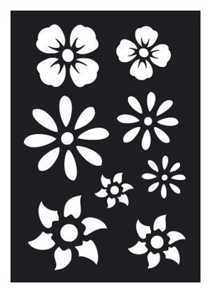 CREATEX Tattoo Stencil "Flowers" self-adhesive approx. 7 cm x 10 cm