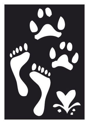 CREATEX Tattoo Stencil "Foot Steps" self-adhesive approx. 7 cm x 10 cm